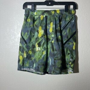 Lululemon Athletica Green and Yellow Patterned Shorts